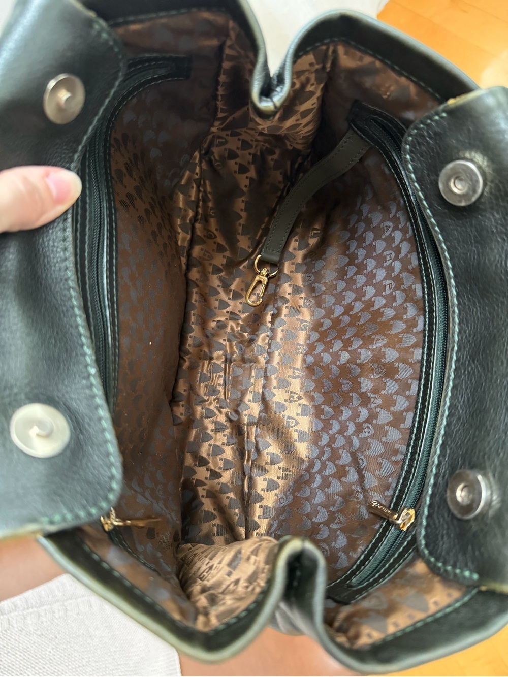 LONGCHAMP DARK GREEN BALZANE LEATHER BAG - Picture 5 of 15